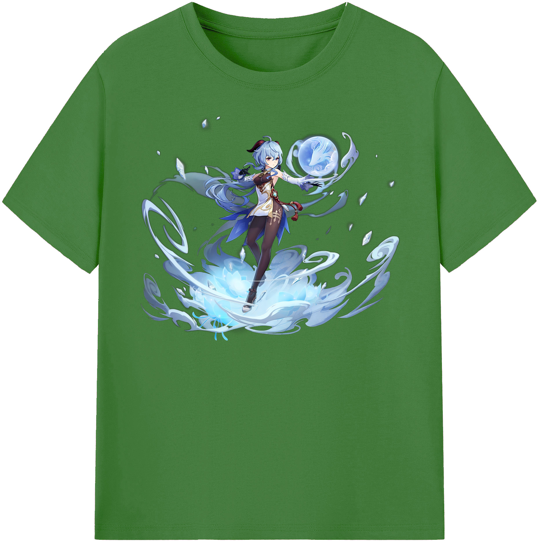 げんし神 甘雨 かんう genshin Ganyu レディースカジュアルプリントTシャツ（綿100％）